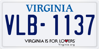 VA license plate VLB1137