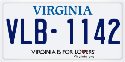 VA license plate VLB1142