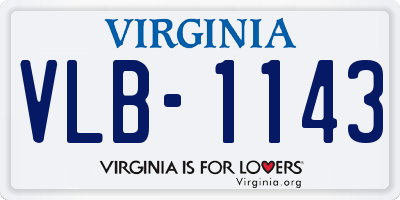 VA license plate VLB1143