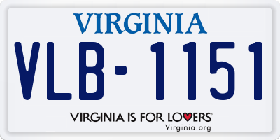 VA license plate VLB1151