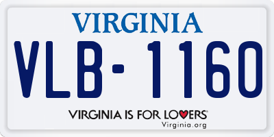 VA license plate VLB1160