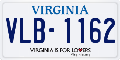 VA license plate VLB1162