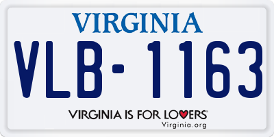 VA license plate VLB1163