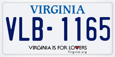 VA license plate VLB1165