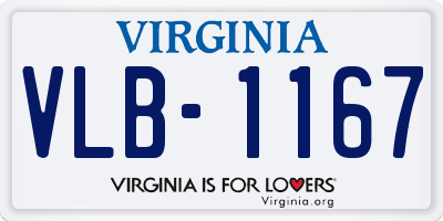 VA license plate VLB1167