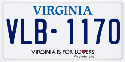VA license plate VLB1170