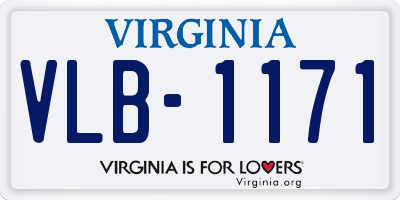 VA license plate VLB1171