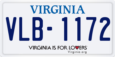 VA license plate VLB1172
