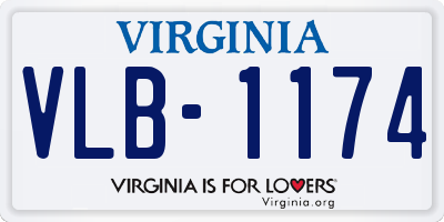 VA license plate VLB1174
