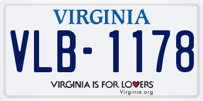 VA license plate VLB1178