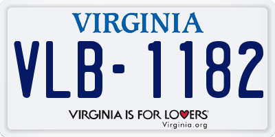 VA license plate VLB1182