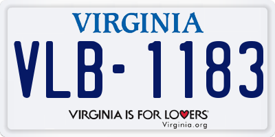 VA license plate VLB1183