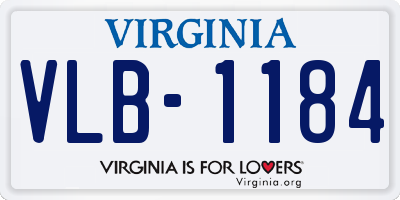VA license plate VLB1184