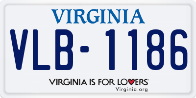 VA license plate VLB1186