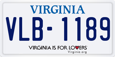 VA license plate VLB1189