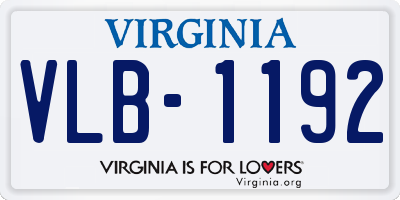 VA license plate VLB1192