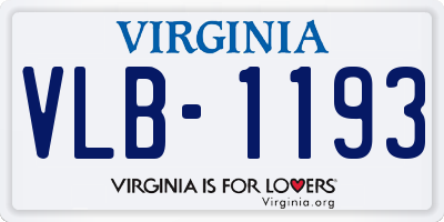 VA license plate VLB1193