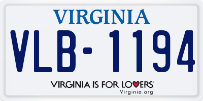 VA license plate VLB1194