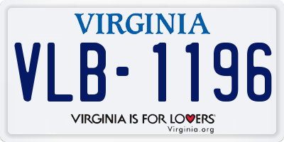 VA license plate VLB1196