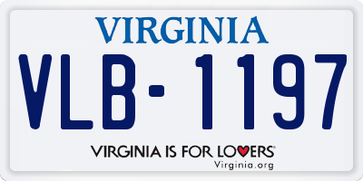 VA license plate VLB1197
