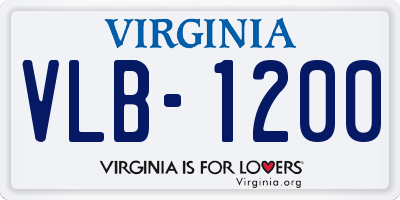VA license plate VLB1200