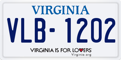 VA license plate VLB1202