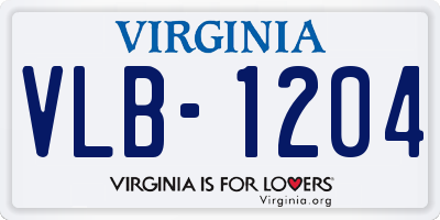 VA license plate VLB1204
