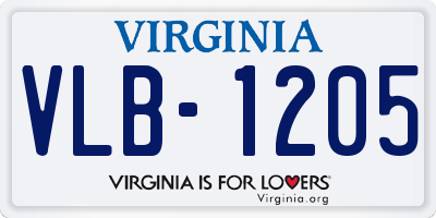 VA license plate VLB1205