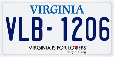 VA license plate VLB1206