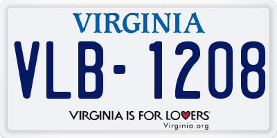 VA license plate VLB1208