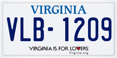 VA license plate VLB1209