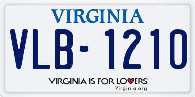 VA license plate VLB1210
