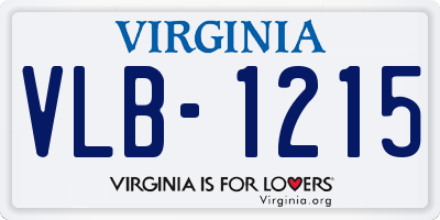 VA license plate VLB1215