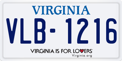 VA license plate VLB1216