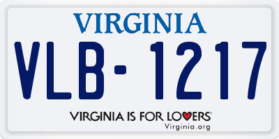 VA license plate VLB1217