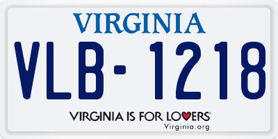 VA license plate VLB1218