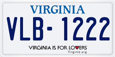 VA license plate VLB1222