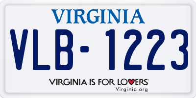 VA license plate VLB1223