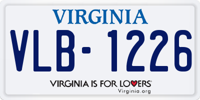 VA license plate VLB1226