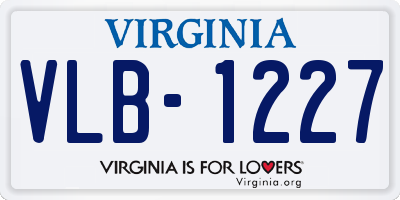 VA license plate VLB1227