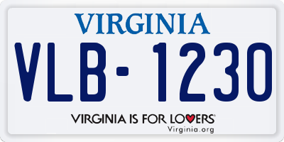 VA license plate VLB1230