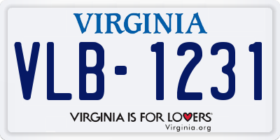 VA license plate VLB1231