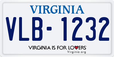 VA license plate VLB1232