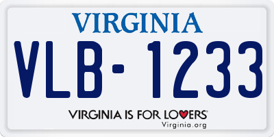 VA license plate VLB1233