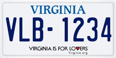 VA license plate VLB1234