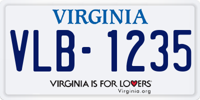 VA license plate VLB1235