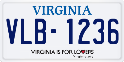 VA license plate VLB1236