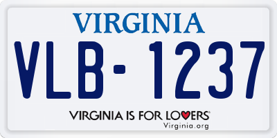 VA license plate VLB1237