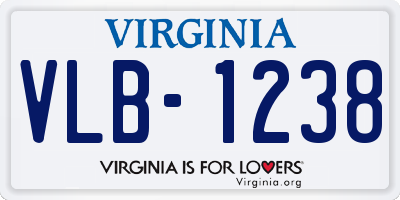 VA license plate VLB1238