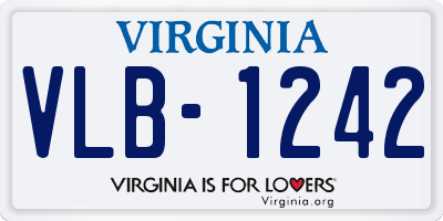 VA license plate VLB1242
